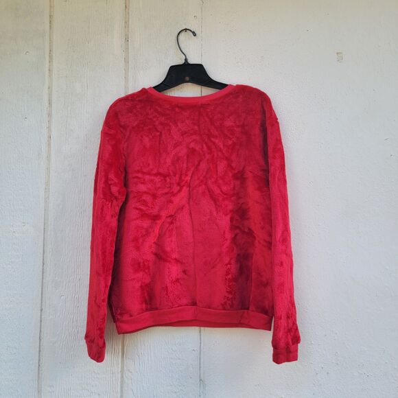 Wound Up Sweatshirt Christmas Fuzzy Naughty Is The New Nice Red Holiday L (11-13 - Picture 2 of 3